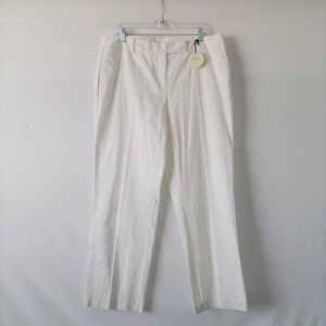 NWT Cato Womens White Sportswear High Rise Pleated Dress Pants Size 16